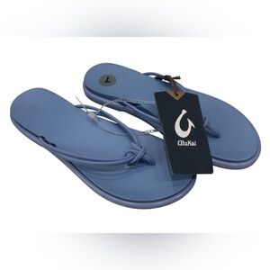 OluKai‎ AKA Sandals Womens Size 7  Cloud Blue Beachwear Flip Flops 20509-3N3N